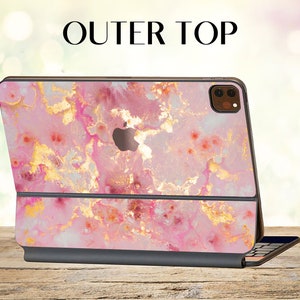 Rose Gold Marble iPad 11 &quot;Gen 2/3 Magic Keyboard Vinyl Skin Smart Keyboard iPad Pro 12.9&quot; Gen 4/5 Aufkleber iPad 2021 Magic Keyboard Aufkleber