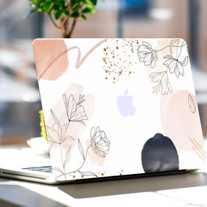 Abstract Flower Tranquil Macbook Pro 13 Mac Air 13 Pro 15 A2141, A2337 MacBook Skin, Laptop Sticker, A2338 MacBook White Pattern Decal