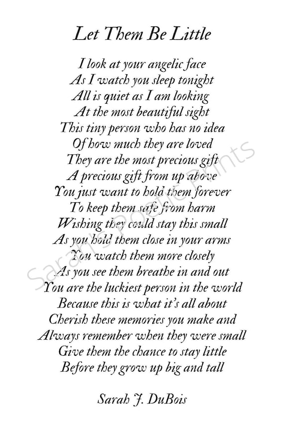 Poem Digital Print-let Them Be Little - Etsy