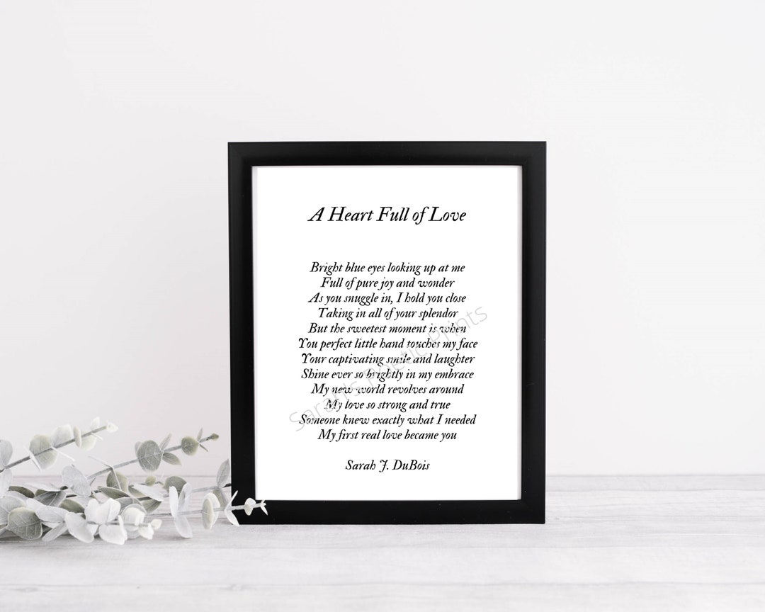 Poem Digital Print/instant Download-a Heart Full of Love Poem - Etsy