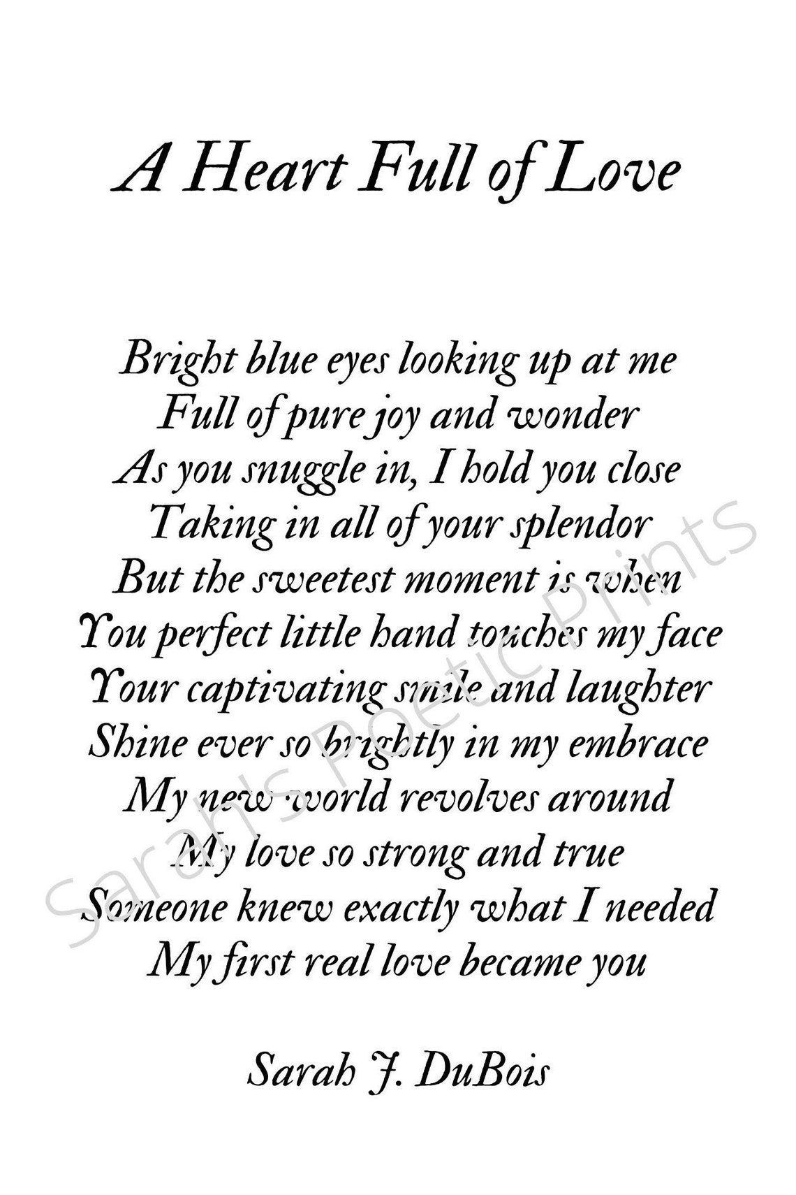 Poem Digital Print-a Heart Full of Love | Etsy