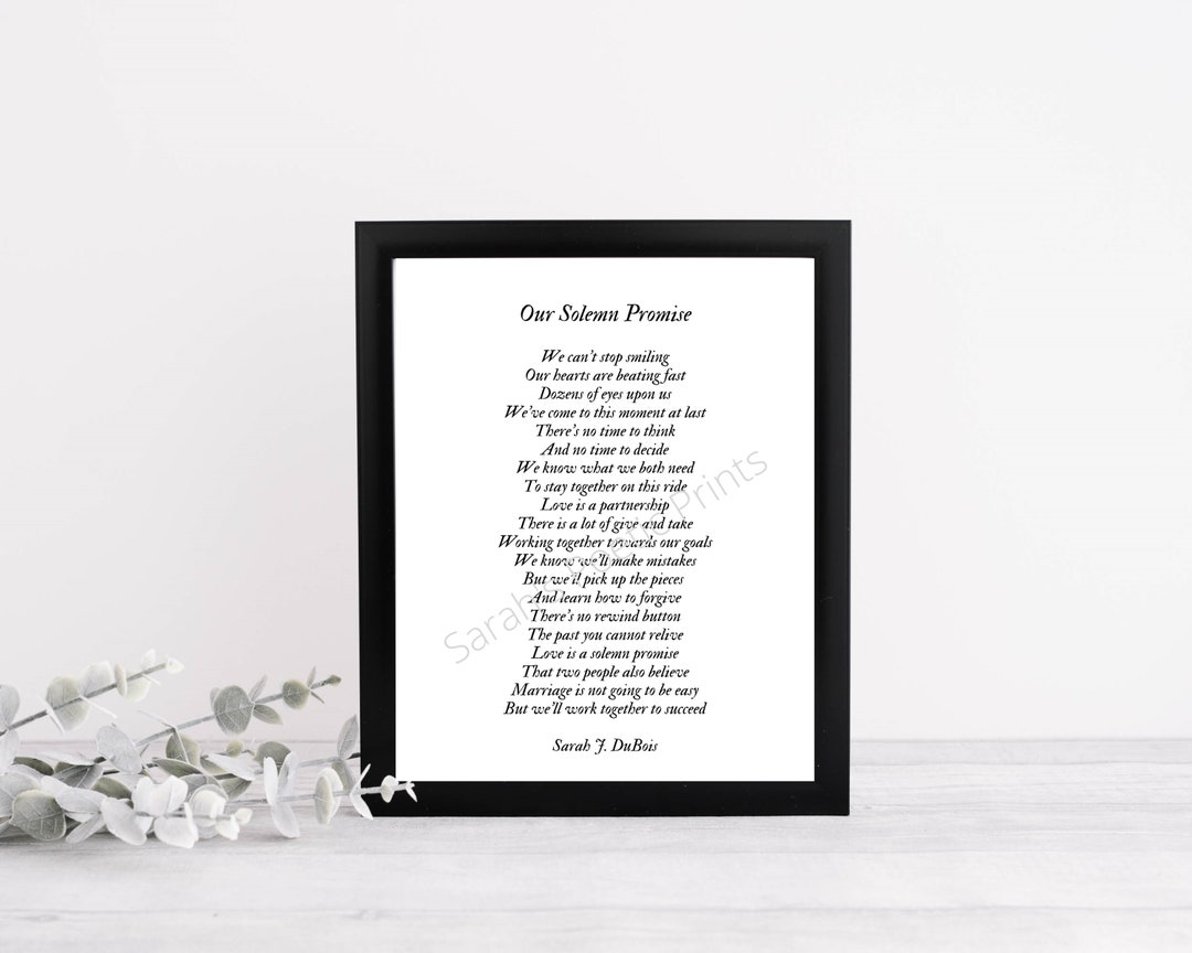 Poem Digital Print/instant Downloadour Solemn Promise Poem Poetry