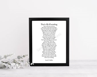 Gedichtenafdruk You're My Everything: romantisch poëziecadeau (digitale download)