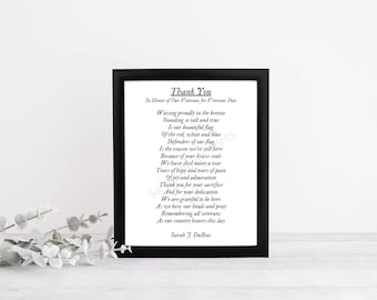 Afdruk gedicht Veteranendag: bedankcadeau voor veteranen (digitale download)