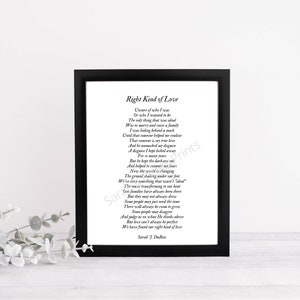 Gedicht Digitaldruck/Instant Download-Right Kind of Love Poem | Poesie | Hochzeitsgeschenk | Wandkunst | Poesie Drucke | Same Sex Ehe Geschenk