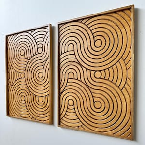 CARVED Geometric  Wood Art, Wood Wall Art, Wall Decor, Rustic Wood Wall Art, Wood Wall Hanging, Housewarming Gift, Handmade