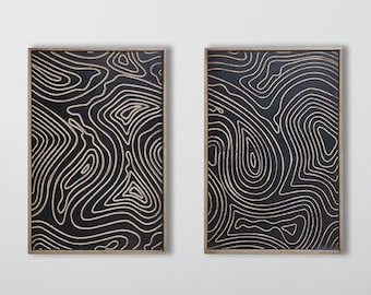 CARVED Wavy Line  Wood Art, Wood Wall Art, Wall Decor, Rustic Wood Wall Art, Wood Wall Hanging, Housewarming Gift, Handmade