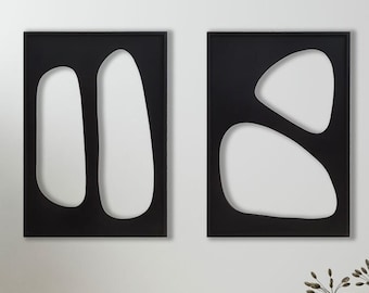 Arte de madera tallada Abstre, arte de pared de madera, decoración de pared, arte de pared de madera rústica, colgante de pared de madera, regalo de inauguración de la casa, hecho a mano