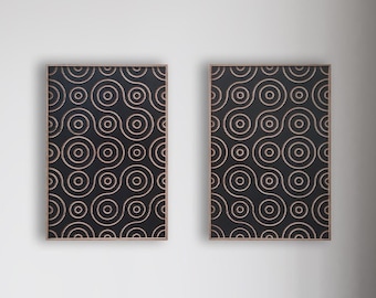 Arte de madera geométrico tallado, arte de pared de madera, decoración de pared, arte de pared de madera rústica, colgante de pared de madera, regalo de inauguración de la casa, hecho a mano