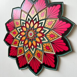 CARVED Mandala  Wood Art, Mandala, Wood carved, Lotus, Yoga Decor, Mandala Art, Meditation Art, Wood Mandala, Mandala Decor