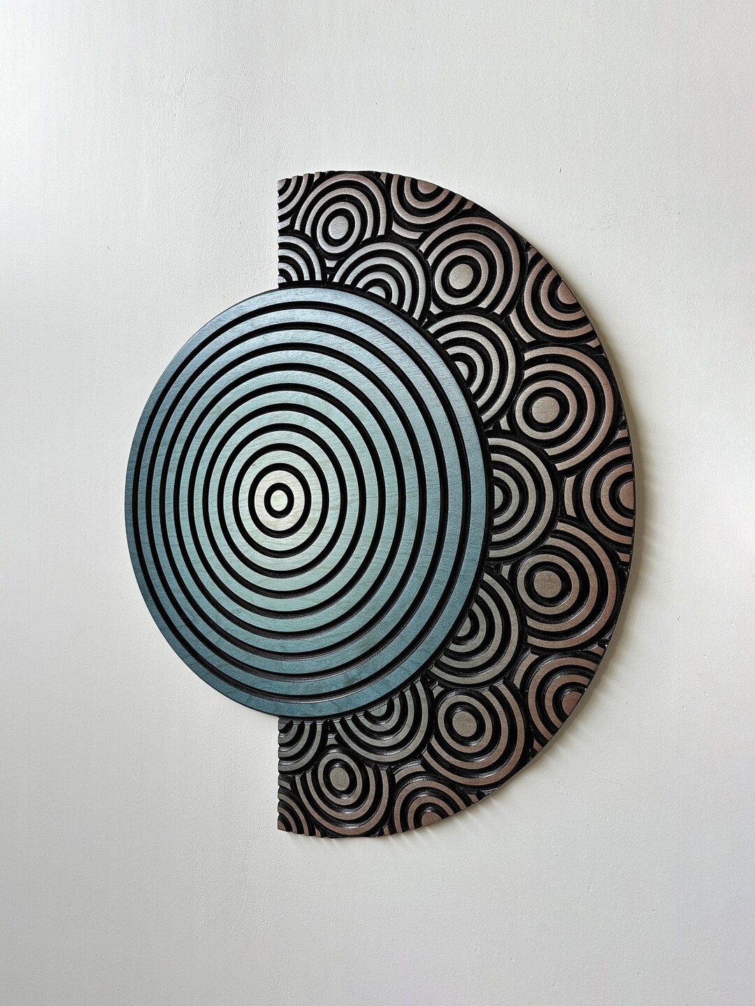 CARVED Abstre Circular Wood Art, Wood Wall Art, Wall Decor, Rustic Wood