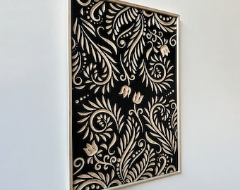 CARVED Leaves  Wood Art, Wood Wall Art, Wall Decor, Rustic Wood Wall Art, Wood Wall Hanging, Housewarming Gift, Handmade