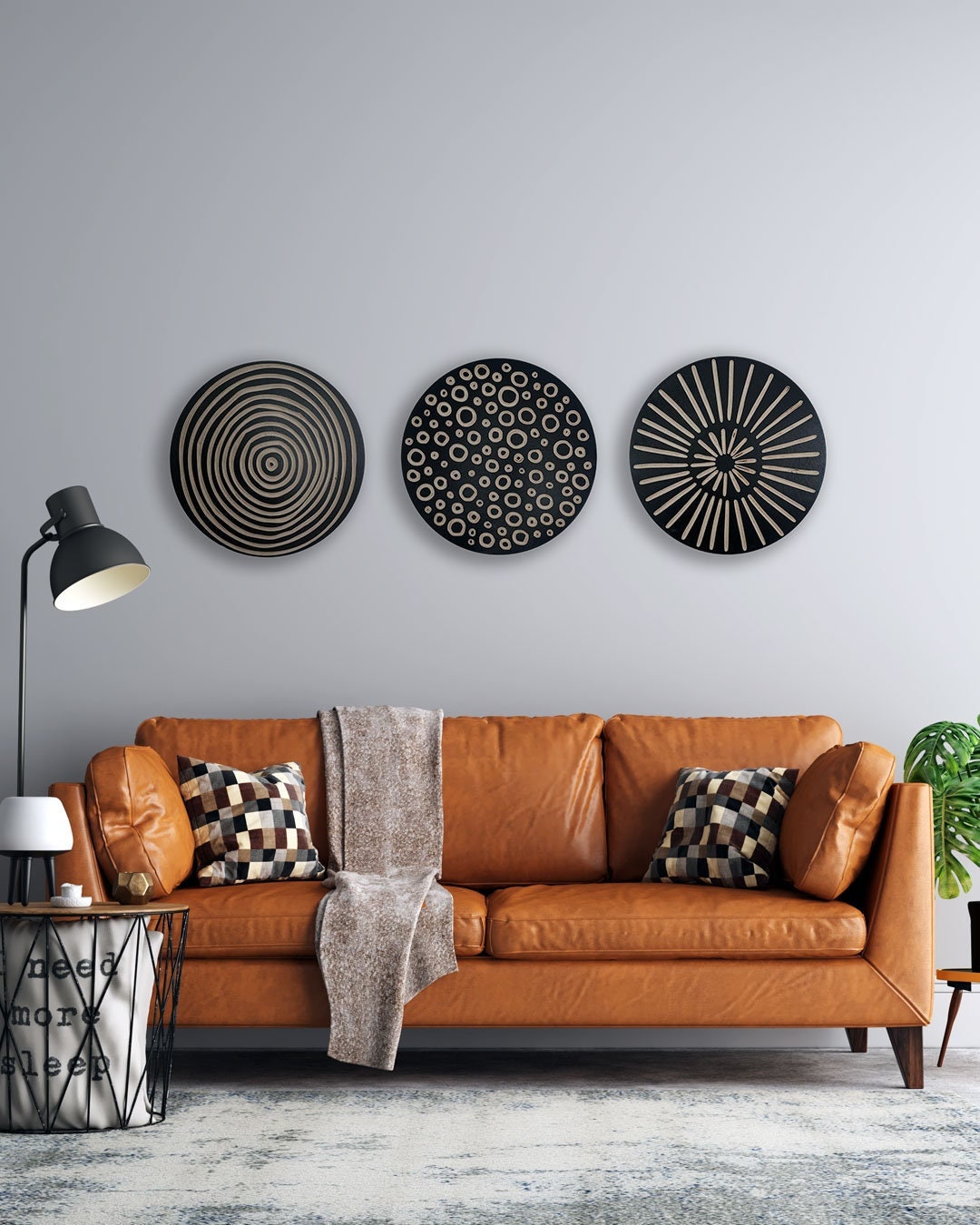CARVED Geometric Circle Wood Art, Wood Wall Art, Wall Decor, Rustic