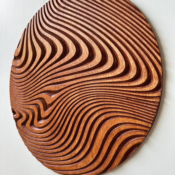 CARVED Geometric  Circle Wood Art, Wood Wall Art, Wall Decor, Rustic Wood Wall Art, Wood Wall Hanging, Housewarming Gift, Handmade