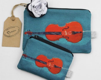 Cosmetic bag or bag set "Cello", cosmetic bag, make-up bag, make-up bag, utensil bag for the handbag