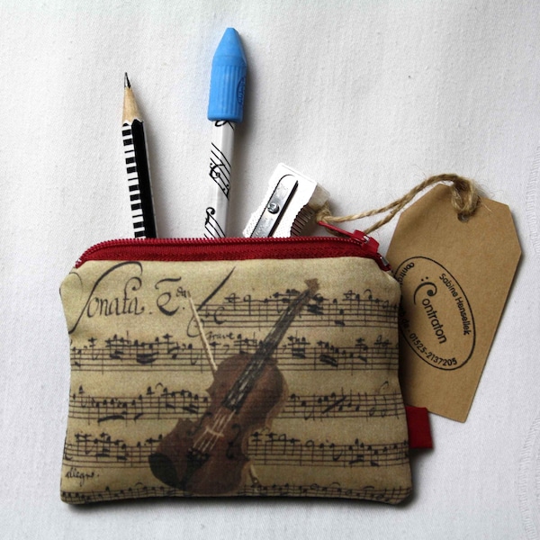 "Sonata" pencil case, pencil case for musicians, pencil case for the violin case, key case