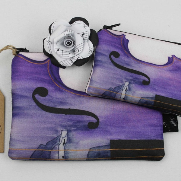 Cosmetic bag or bag set "String Quartet", make-up bag, make-up bag for handbag or instrument case