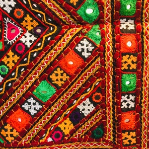 Large Square Pattern Handmade Indian Wall Hanging Tapestry Embroidered ...