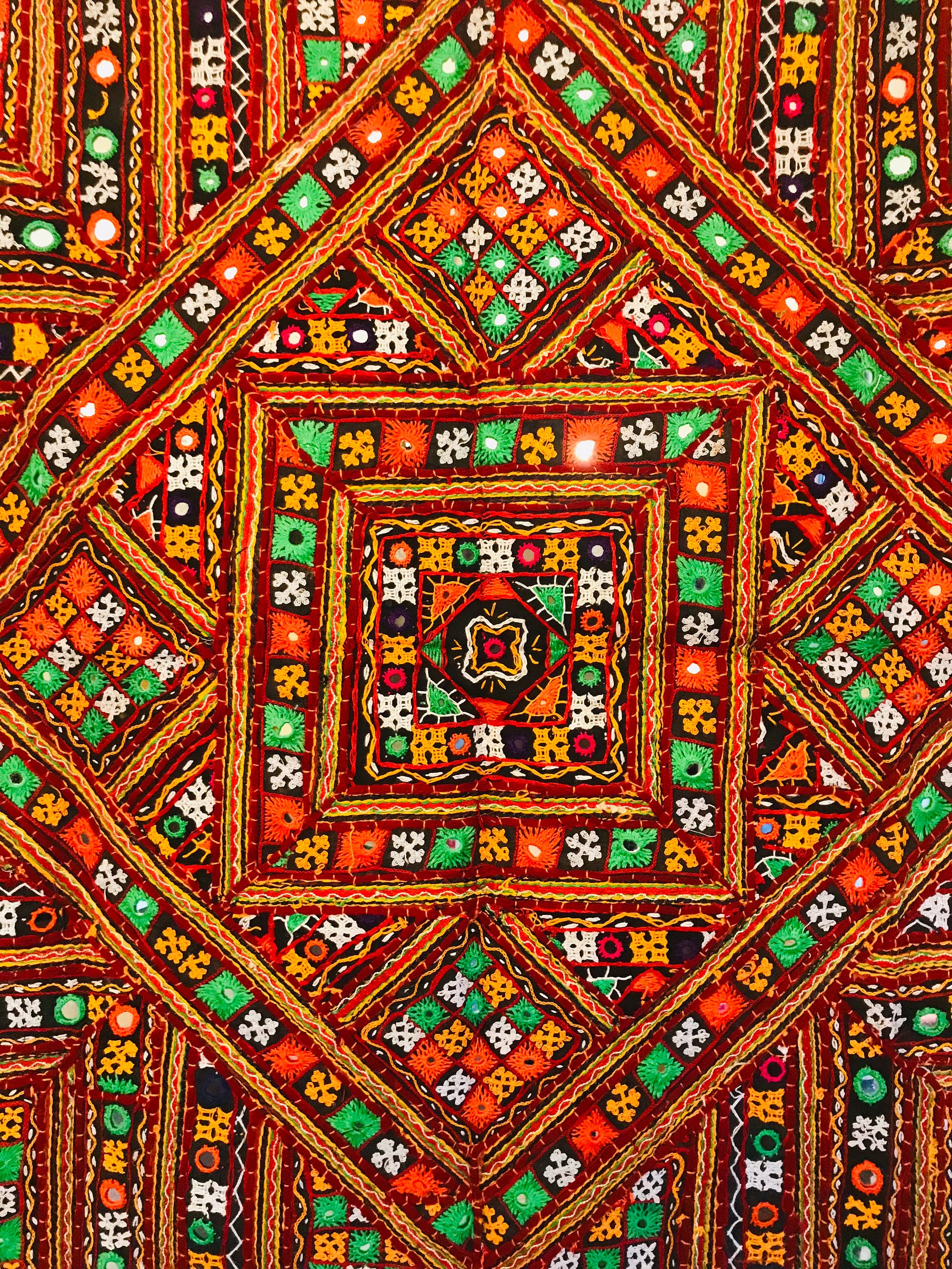 Extra Large Square Pattern Handmade Indian Wall Hanging Tapestry ...