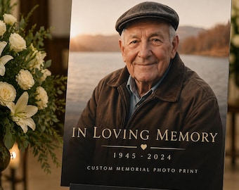 Custom Memorial Photo Print, Celebration of Life Poster, Matte Photo Print, Funeral Display, Personalized Sympathy Gift