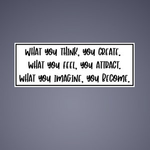 Manifesting Stickers: Create Attract Become ~ Law of Attraction Motivation Decal