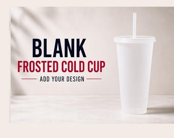Blank Cold Cup with lid -24oz  SET of 1,5 or 10 - Translucent or Black or Multi-Color Mix and Match ~  Starbucks Cup without Logo