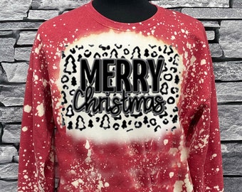 Christmas Bleached Sweatshirt - Etsy