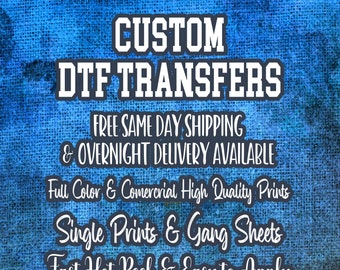 DTF Gang Sheet, Full Color DTF, Soft Feel Transfer, Ready to Apply with Heat Press, Direct to Film, Express DTF Screen Print, Bulk Prints