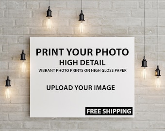 Custom Glossy Photo Print, Personalized Photo Wall Art, High Detail Photo Paper Print, Upload Your Image