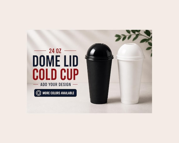 Domed Lid Smoothie Cold Cup Translucent or Black -16oz. (FREE SHIPPING)