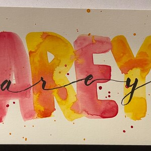 Custom Watercolor Name Art DIGITAL DOWNLOAD