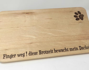 Frühstücksbrettchen « DACKEL » Holzbrett Brotzeitbrett Schneidebrett Brett Frühstücksbrett Frühstück Dackel Teckel Dachshund