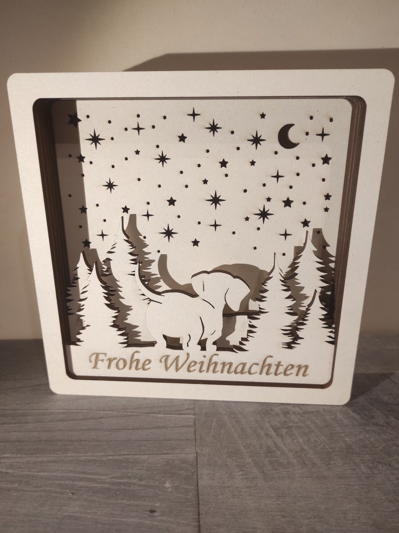 Personalizable picture with a dachshund under the starry sky, illuminated, souvenir picture image 7