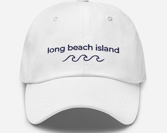 Embroidered Long Beach Island hat with waves