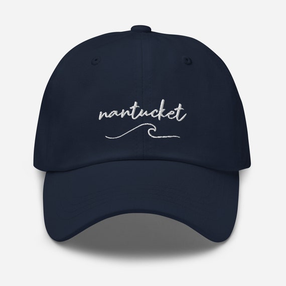 Nantucket Embroidered Hat with Wave | Nantucket Massachusetts Baseball Cap