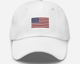 Broderad hatt med amerikansk flagga | Hatt med USA-motiv | Patriotisk hatt | Basebollkeps med amerikansk flagga