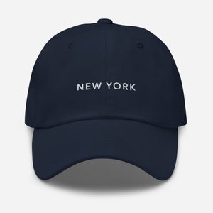 New York NY Geborduurde Baseball Cap | New York City minimalistische hoed met borduurwerk design