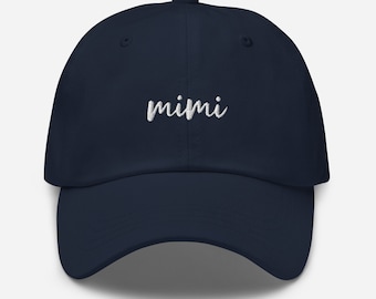 Mimi Embroidered Hat | Mimi Script Embroidered Baseball Cap