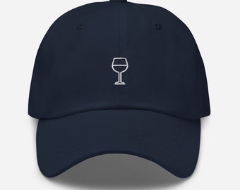 Embroidered Wine Glass Baseball Cap: Women display picture 1