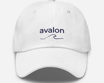 Avalon NJ Embroidered Baseball Hat with Wave