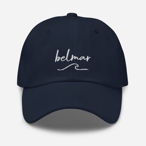 Belmar NJ Embroidered Wave Hat | Belmar New Jersey Script Baseball Cap