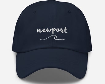 Newport Embroidered Wave Hat | Newport Rhode Island Baseball Cap