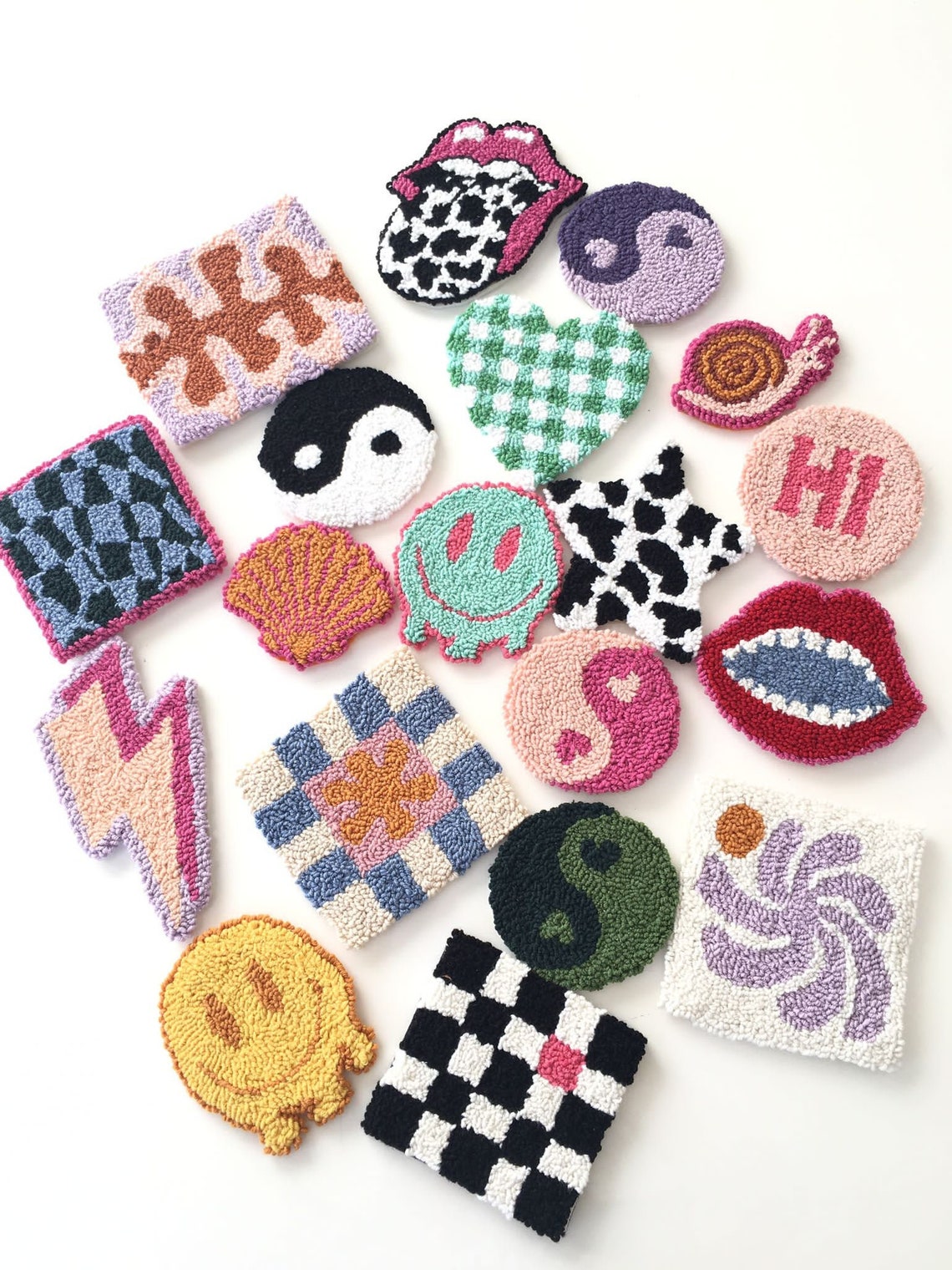 Punch Needle Coaster Etsy