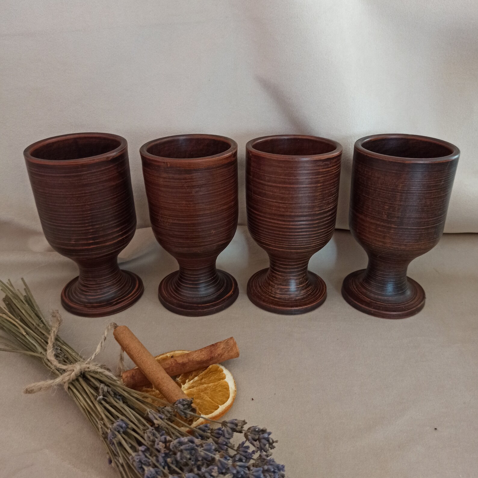 Set of wine glasses Clay Glass Red Clay Wineglass Handmade Etsy