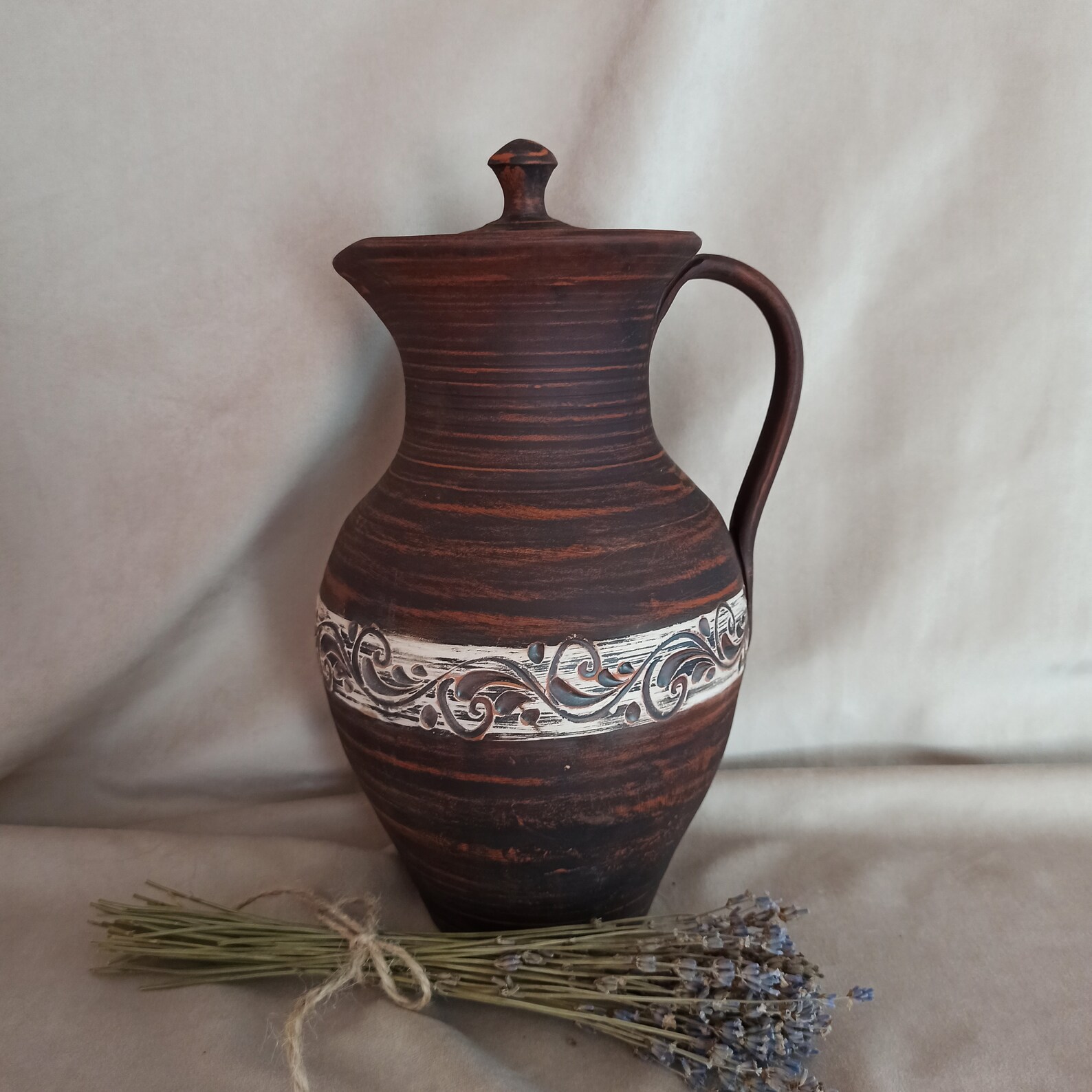Large Clay Pitcher 3 L/ 10144 fl.oz/ 63 pt Sangria Jug Etsy