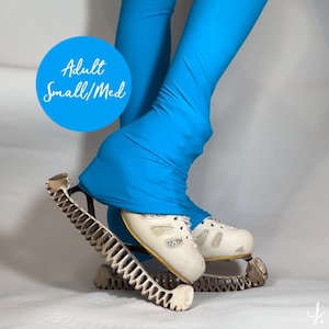 Ocean Blue Over the Boot High-Waisted Figure Skating Leggings Adult Small/Medium, Ice Skating Practice Apparel, Figure Skating Activewear