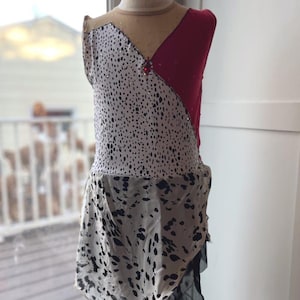 Cruella Patchwork Style Figure Skating Dress Girl&#39;s 14/15, Custom Ice Skating Dress, Competition Dress - (See Description For Details)