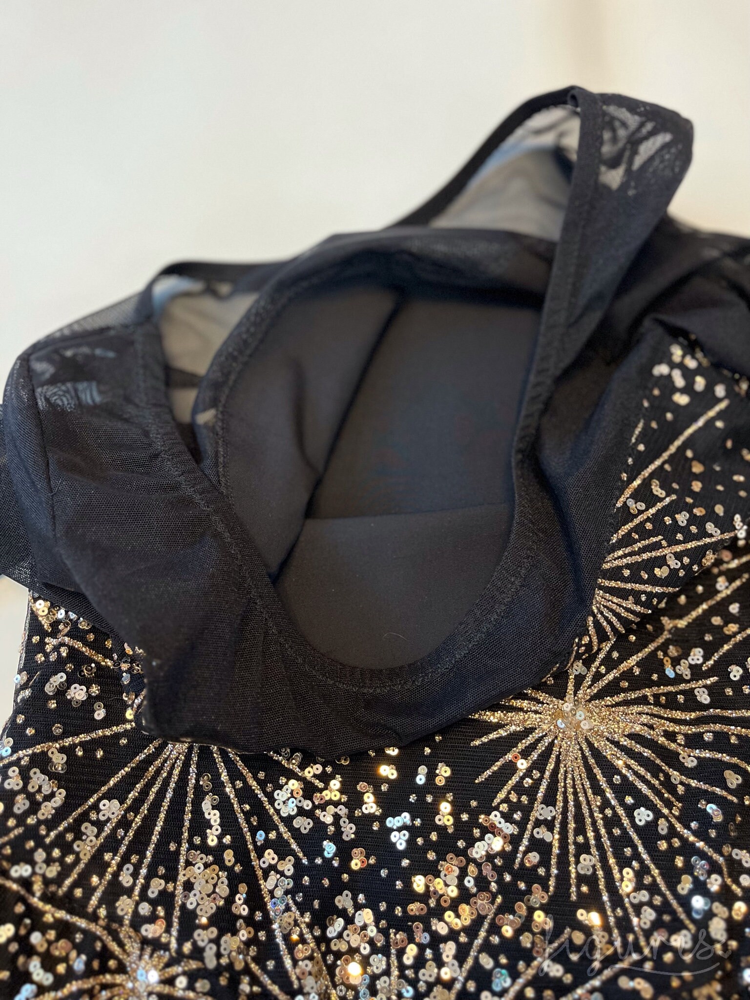 Adult Xs Gold and Black Glitter Ice Skating Dress for Competition, Figure Skating Dress, Skating Costume, Custom Figure Skating Dress