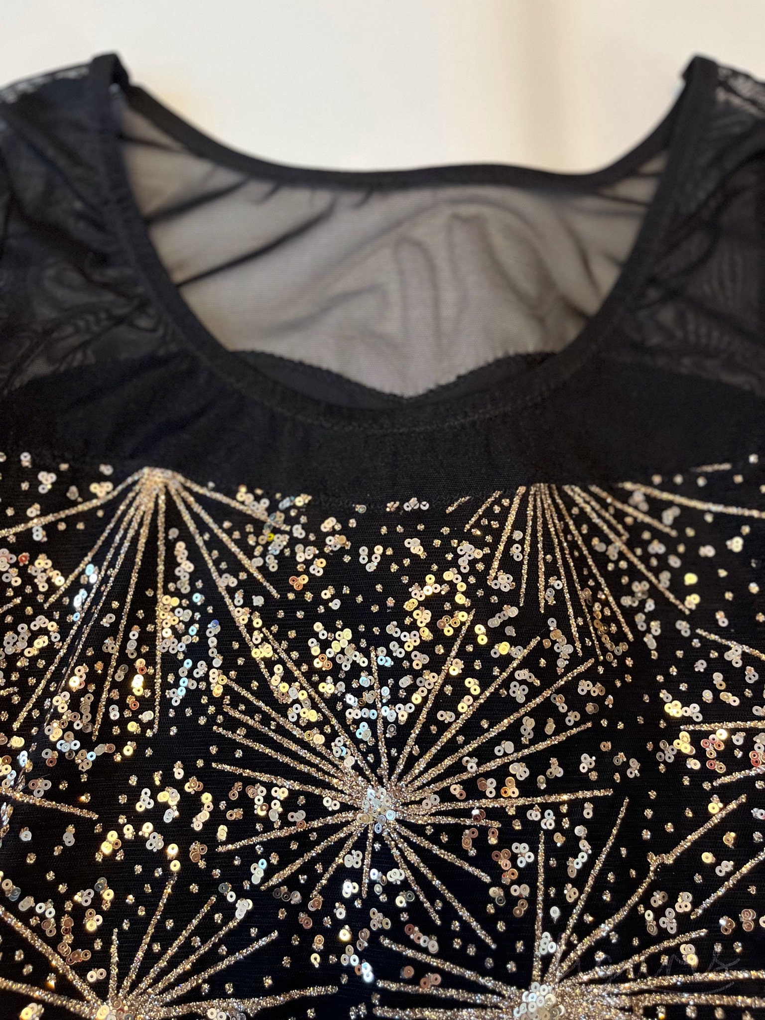 figuresskateboutique Adult Xs Gold and Black Glitter Ice Skating Dress for Competition, Figure Skating Dress, Skating Costume, Custom Figure Skating Dress