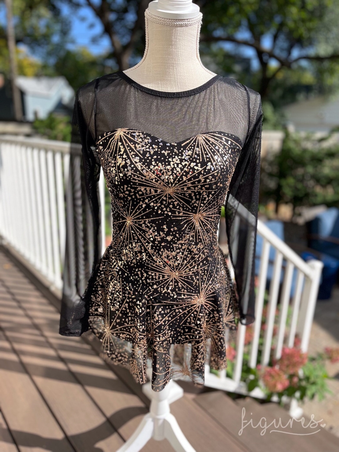 black and gold figure skating dress Adult XS Gold and Black Glitter Ice Skating Dress for Competition, Figure Skating Dress, Skating Costume, Custom Figure Skating Dress